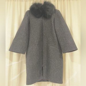 Zara black wool blend long jacket/coat Size XS